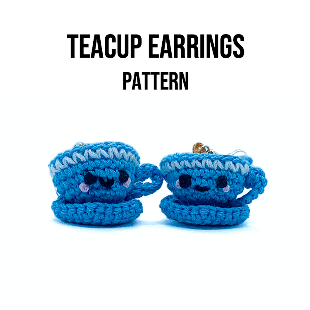Sippie the Teacup Earrings Crochet Pattern PDF