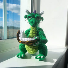 Load image into Gallery viewer, Penn the Book Dragon Crochet Pattern PDF
